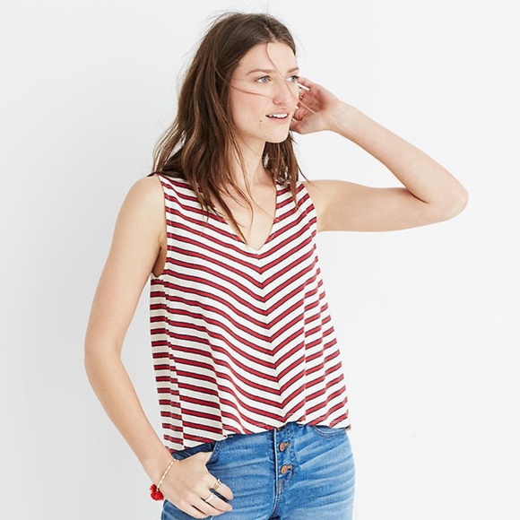 Madewell Chevron Stripe Swingy Tank Top - Picture 6 of 6